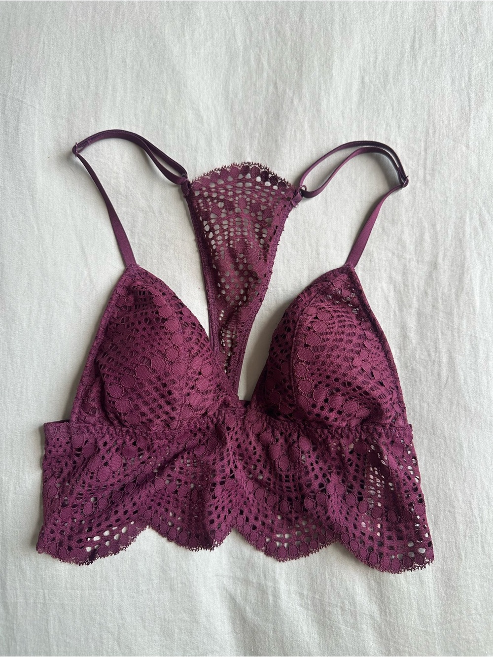 Victoria's Secret Crochet Lace Bralette in Plum